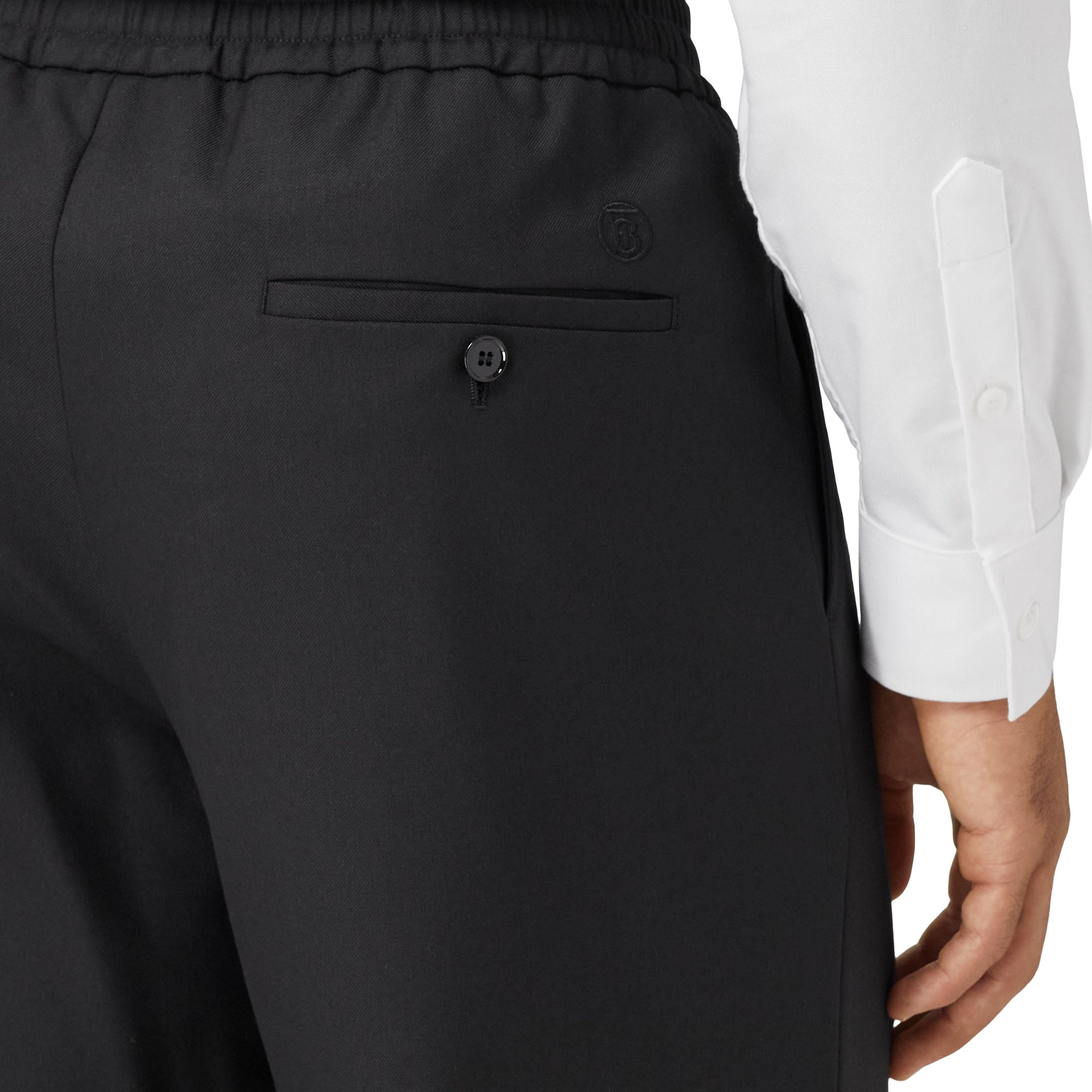 Pantalon de survêtement ajusté en laine - Black