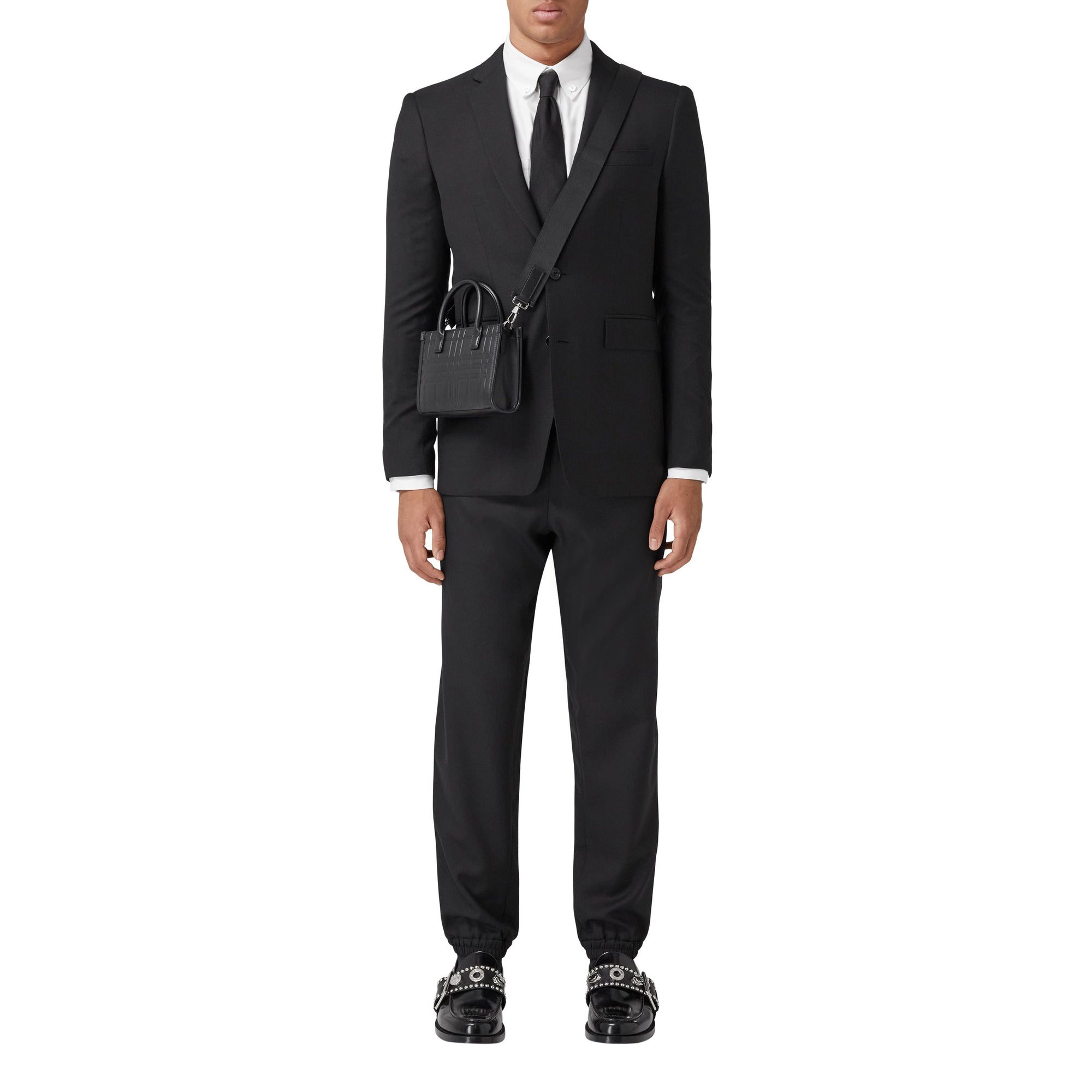 Pantalon de survêtement ajusté en laine - Black