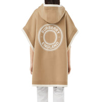 Cape à capuche en laine et cachemire - Archive Beige