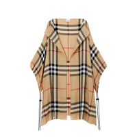 Cape en coton à motif check - Archive Beige