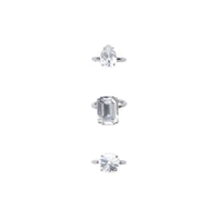 Trio de bagues plaquées à solitaire en cristal - Crystal & Palladio