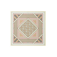 Carré de soie à imprimé montage - Beige & Pale Pink