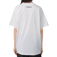 T-shirt oversize en coton à imprimé daim - White