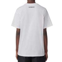 T-shirt oversize en coton à imprimé daim - White