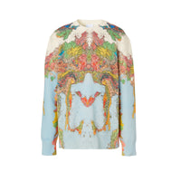 Pull en coton à imprimé carte - Pale Blue