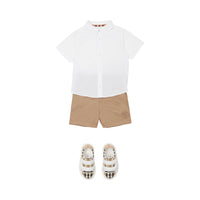 Chemise à manches courtes à logo - White