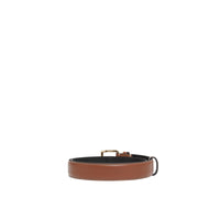 Ceinture classique en cuir monogramme - Tan & Light Gold