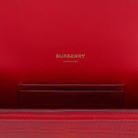 Mini sac TB en cuir embossé avec chaîne - Dark Carmine