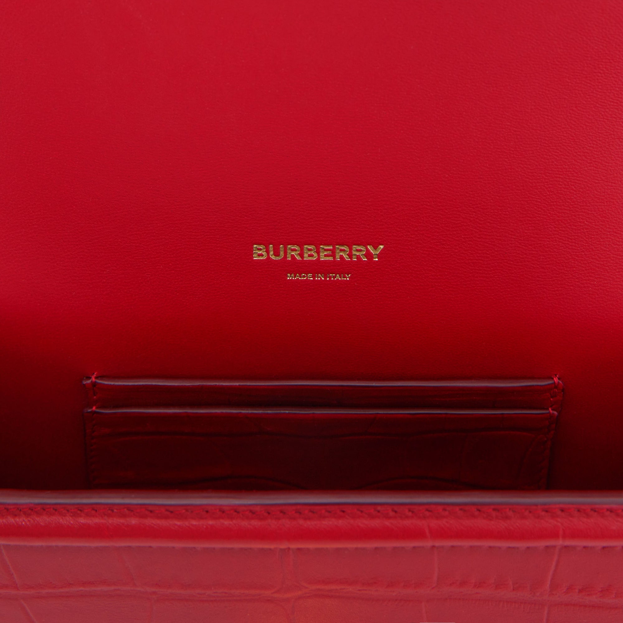 Mini sac TB en cuir embossé avec chaîne - Dark Carmine