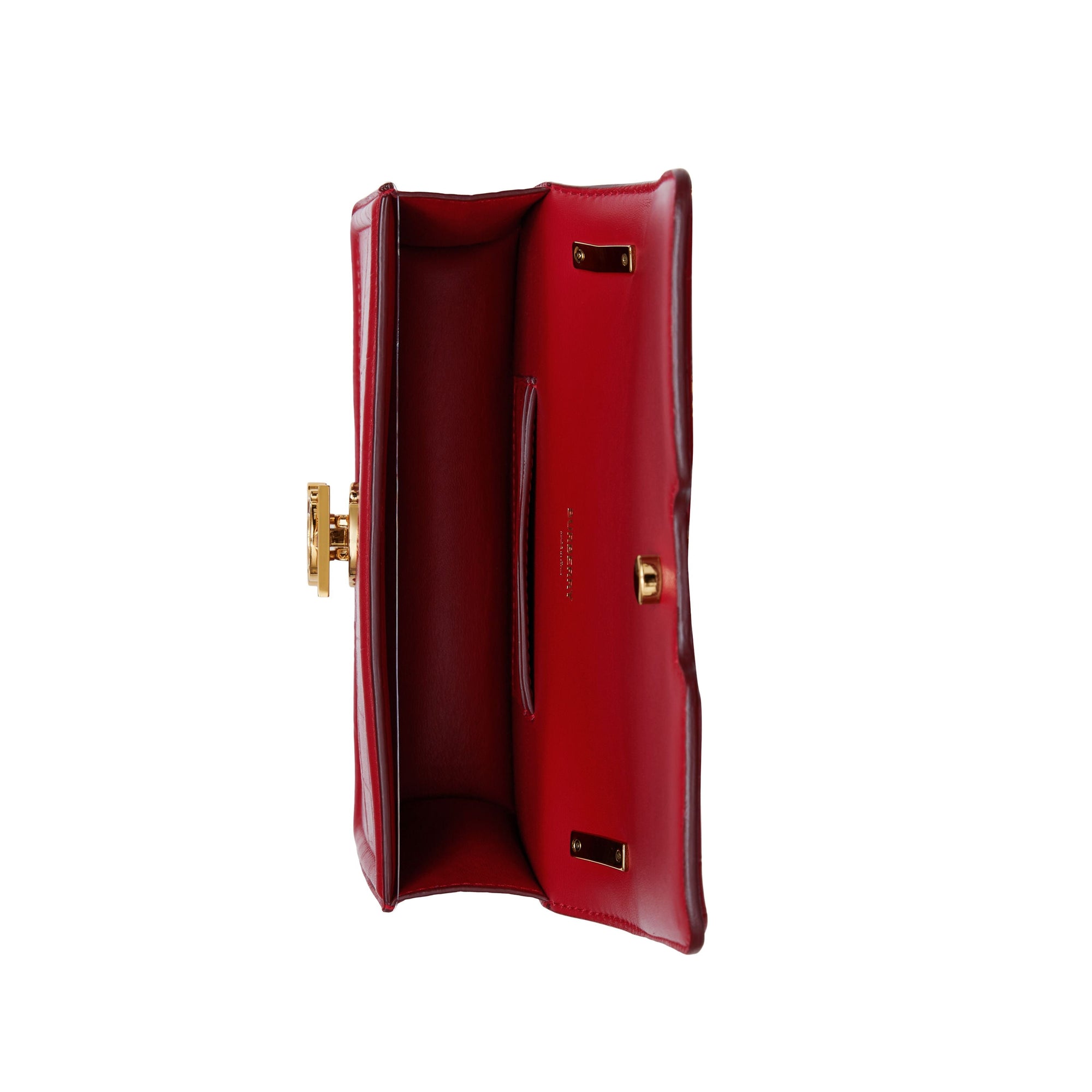 Mini sac TB en cuir embossé avec chaîne - Dark Carmine