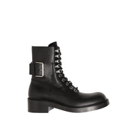 Bottines en cuir à brides - Black