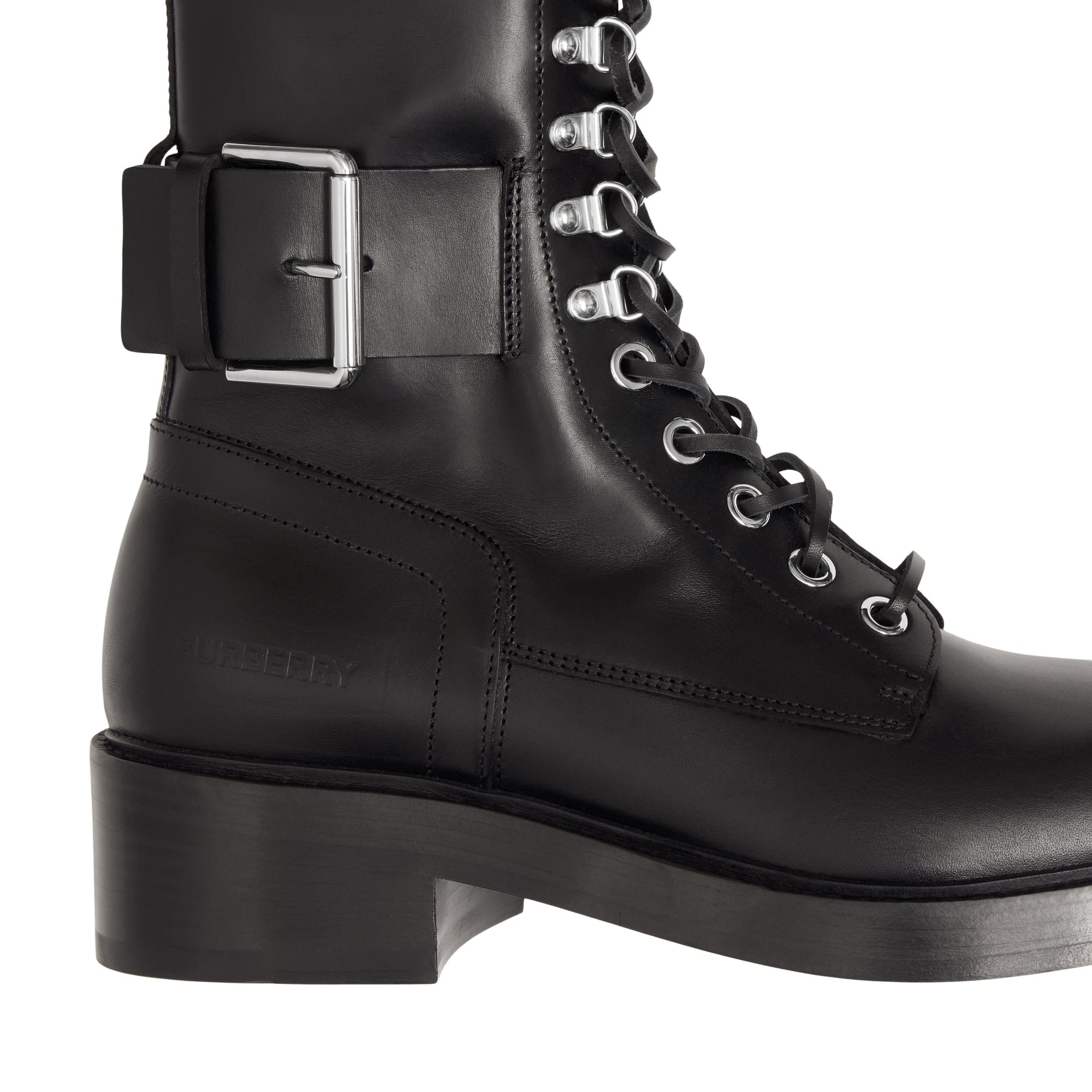 Bottines en cuir à brides - Black
