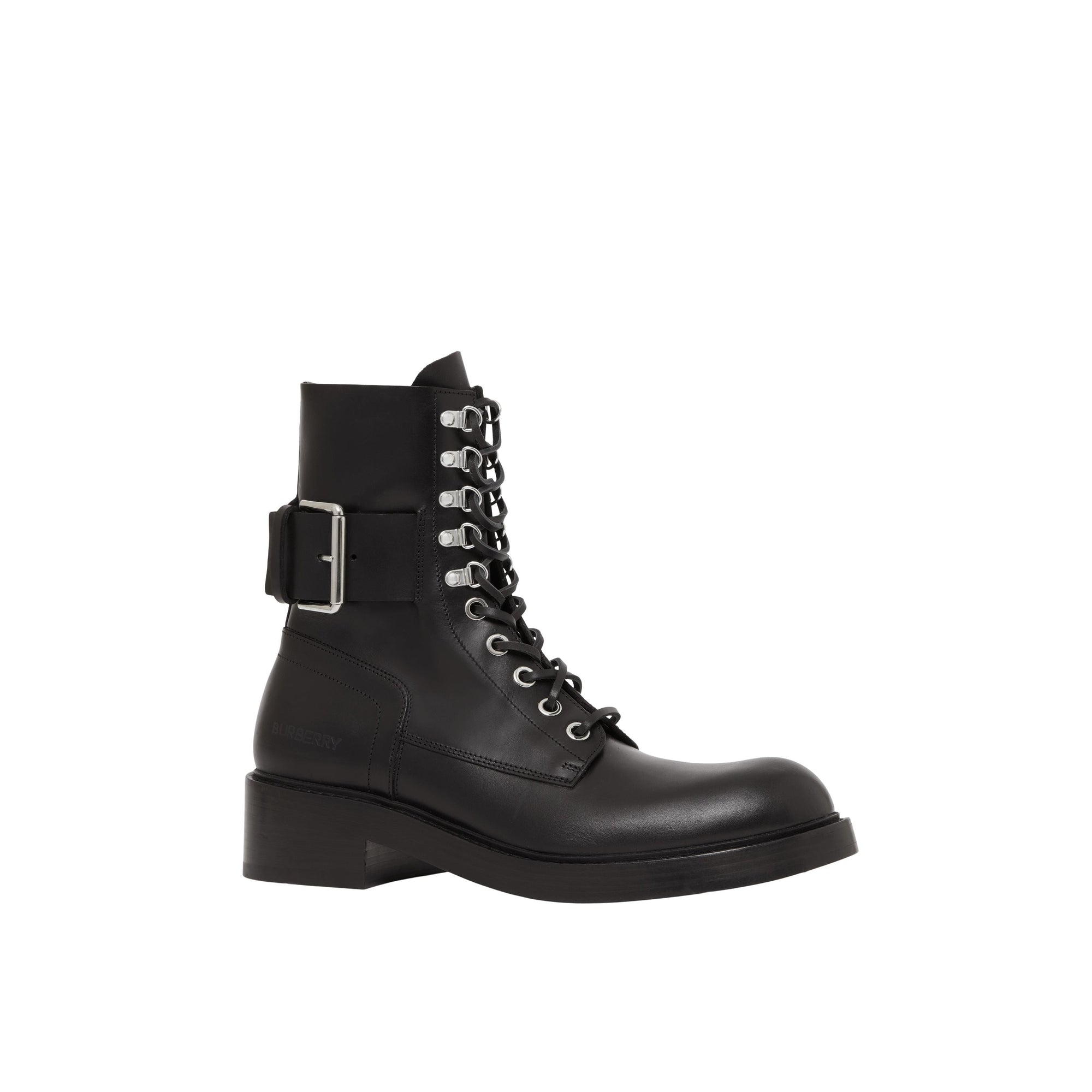 Bottines en cuir à brides - Black