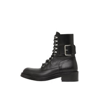 Bottines en cuir à brides - Black