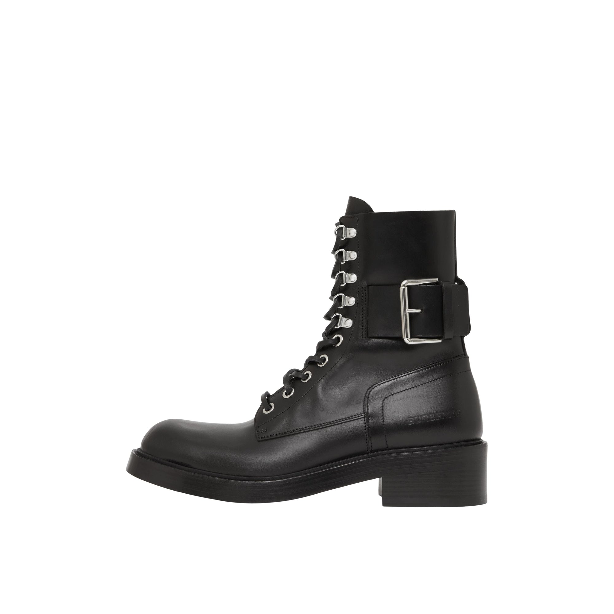Bottines en cuir à brides - Black