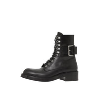 Bottines en cuir à brides - Black