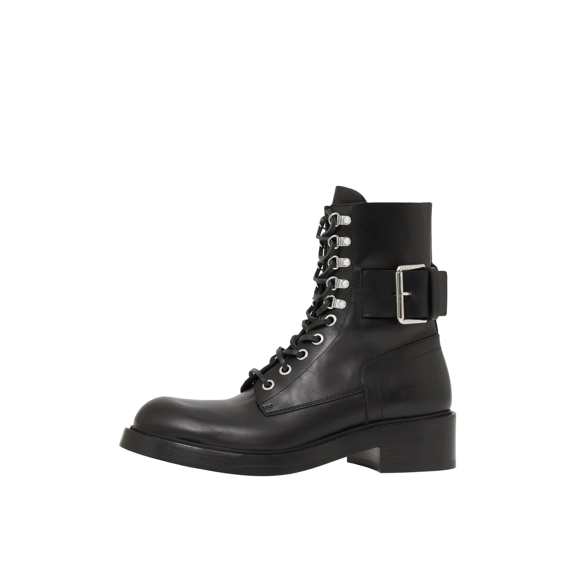 Bottines en cuir à brides - Black