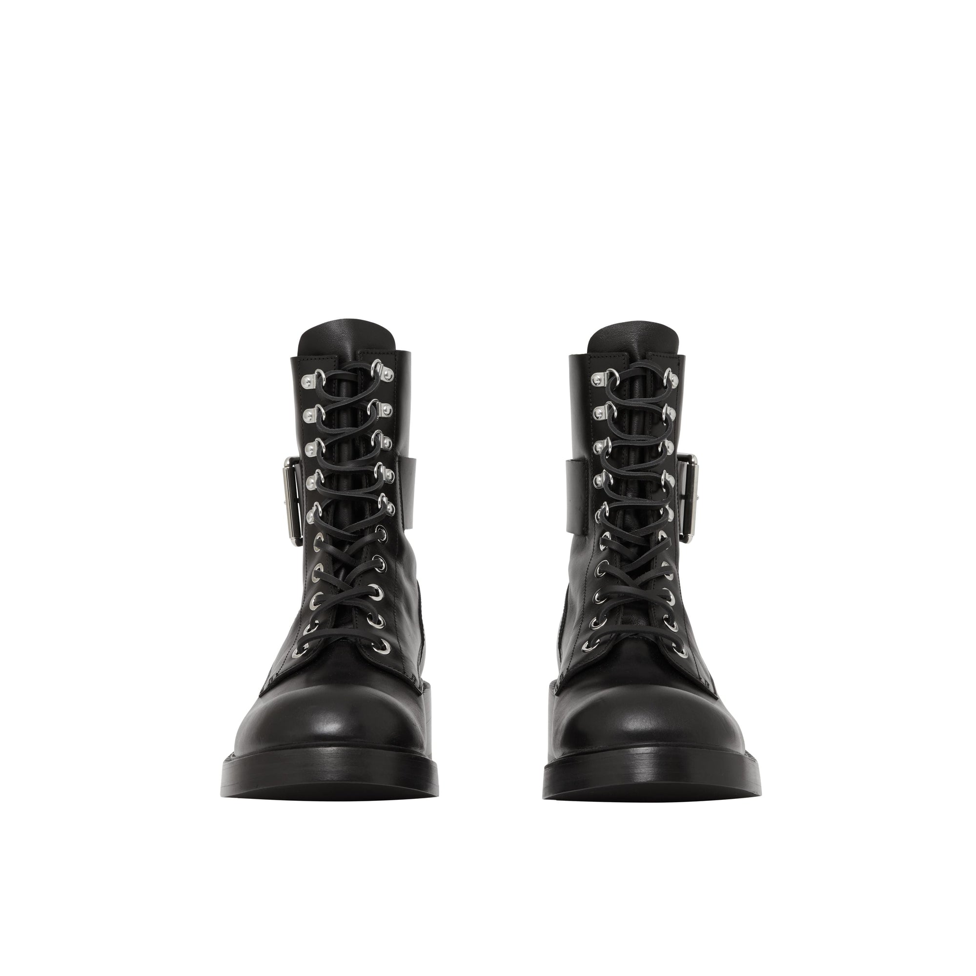Bottines en cuir à brides - Black