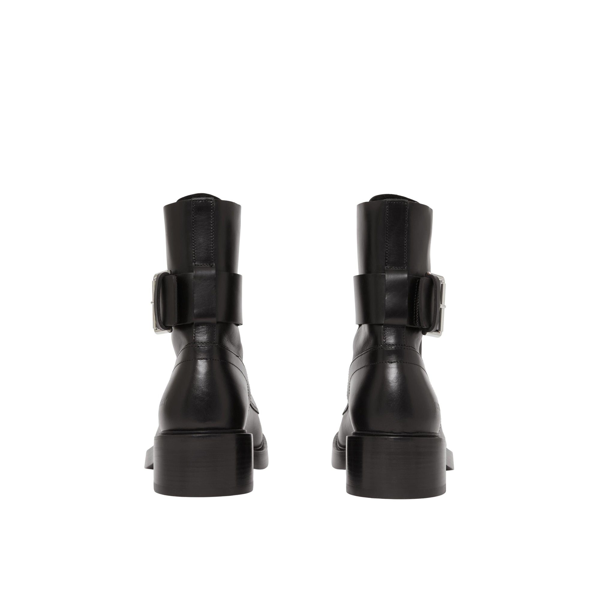 Bottines en cuir à brides - Black