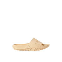 Mules plates à panneaux et logo - Soft Fawn