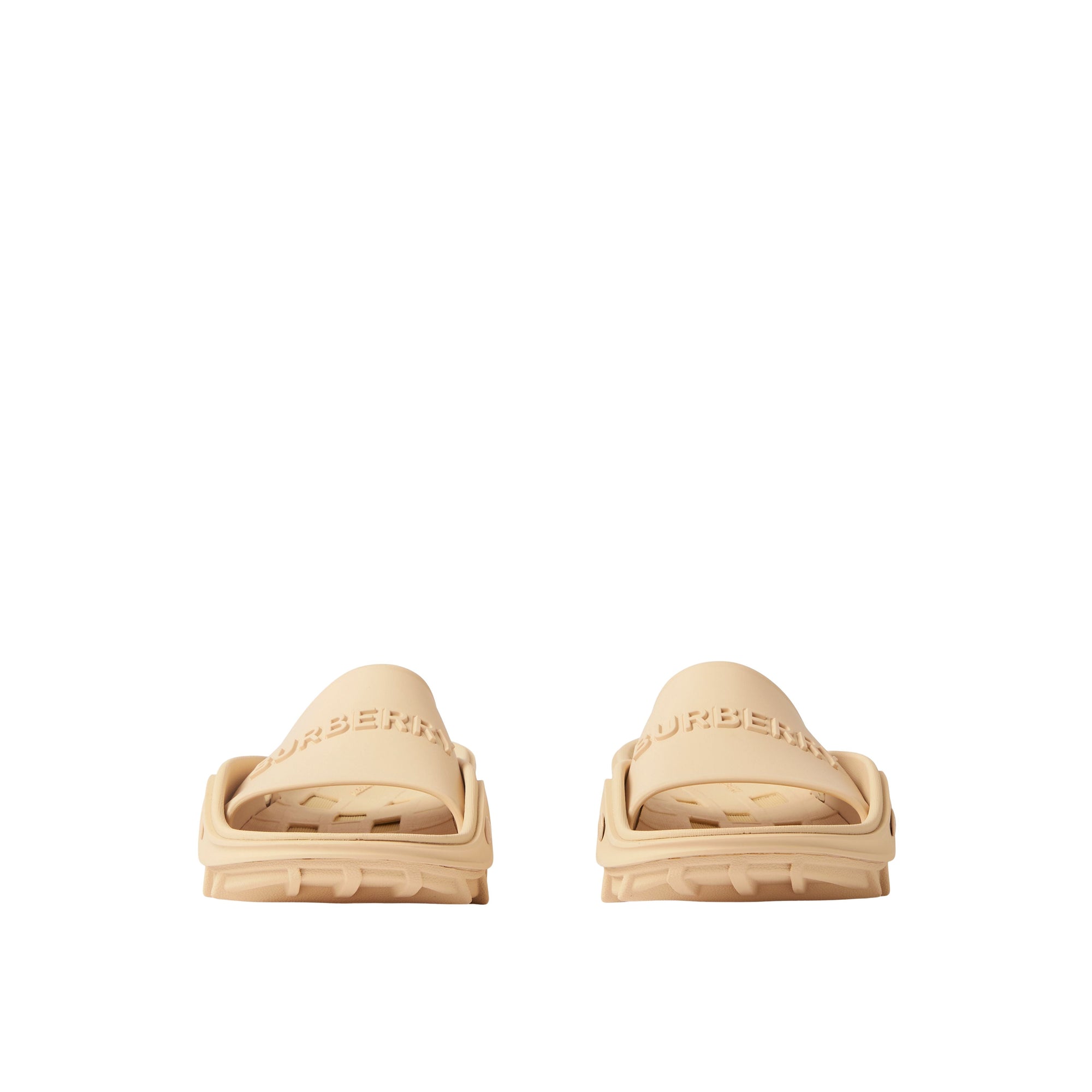 Mules plates à panneaux et logo - Soft Fawn