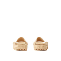 Mules plates à panneaux et logo - Soft Fawn