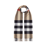 Écharpe en cachemire à motif check - Red & Archive Beige