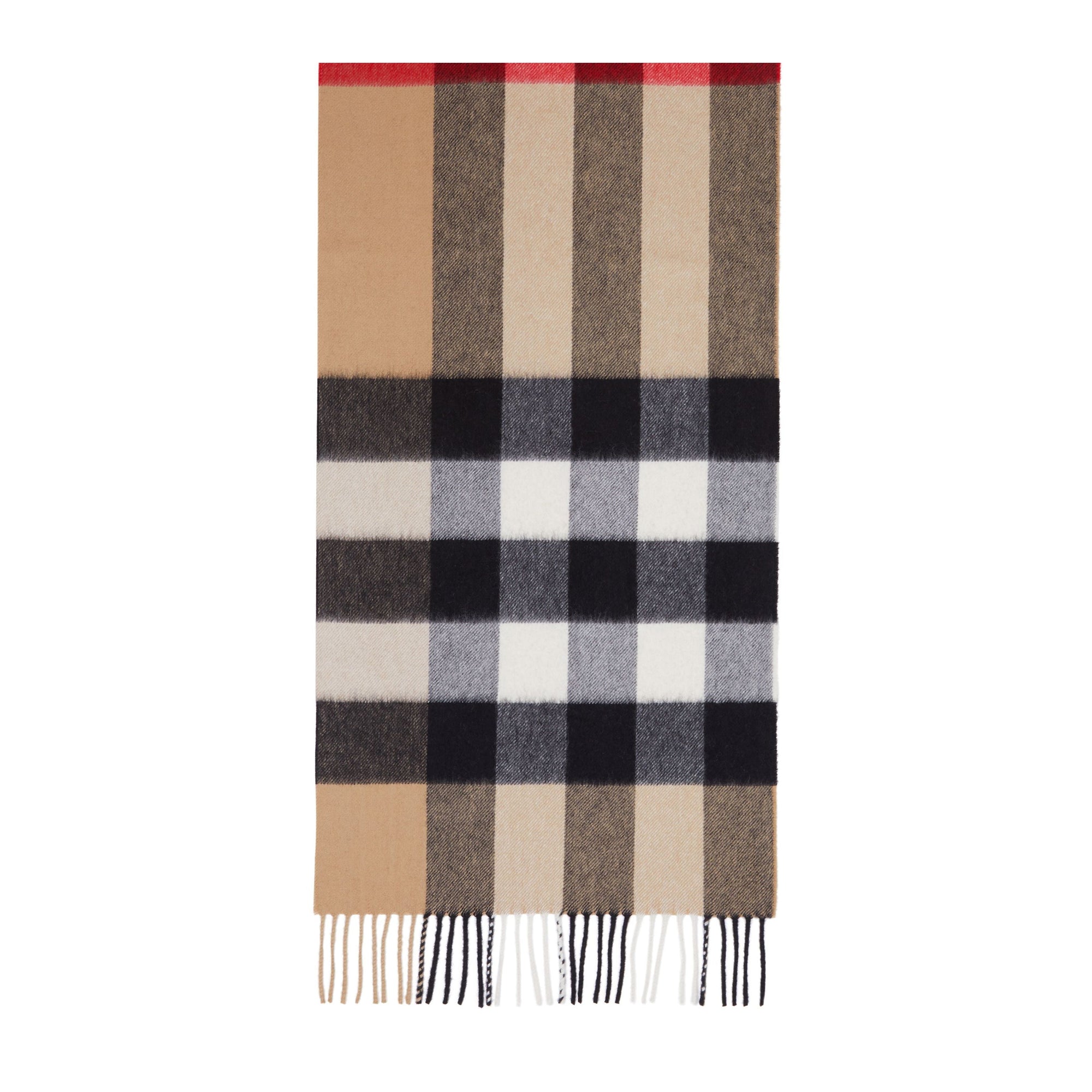 Écharpe en cachemire à motif check - Red & Archive Beige