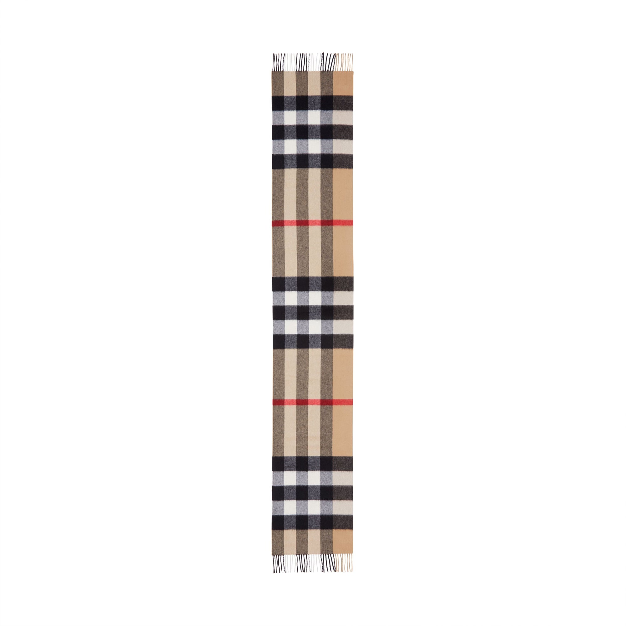 Écharpe en cachemire à motif check - Red & Archive Beige