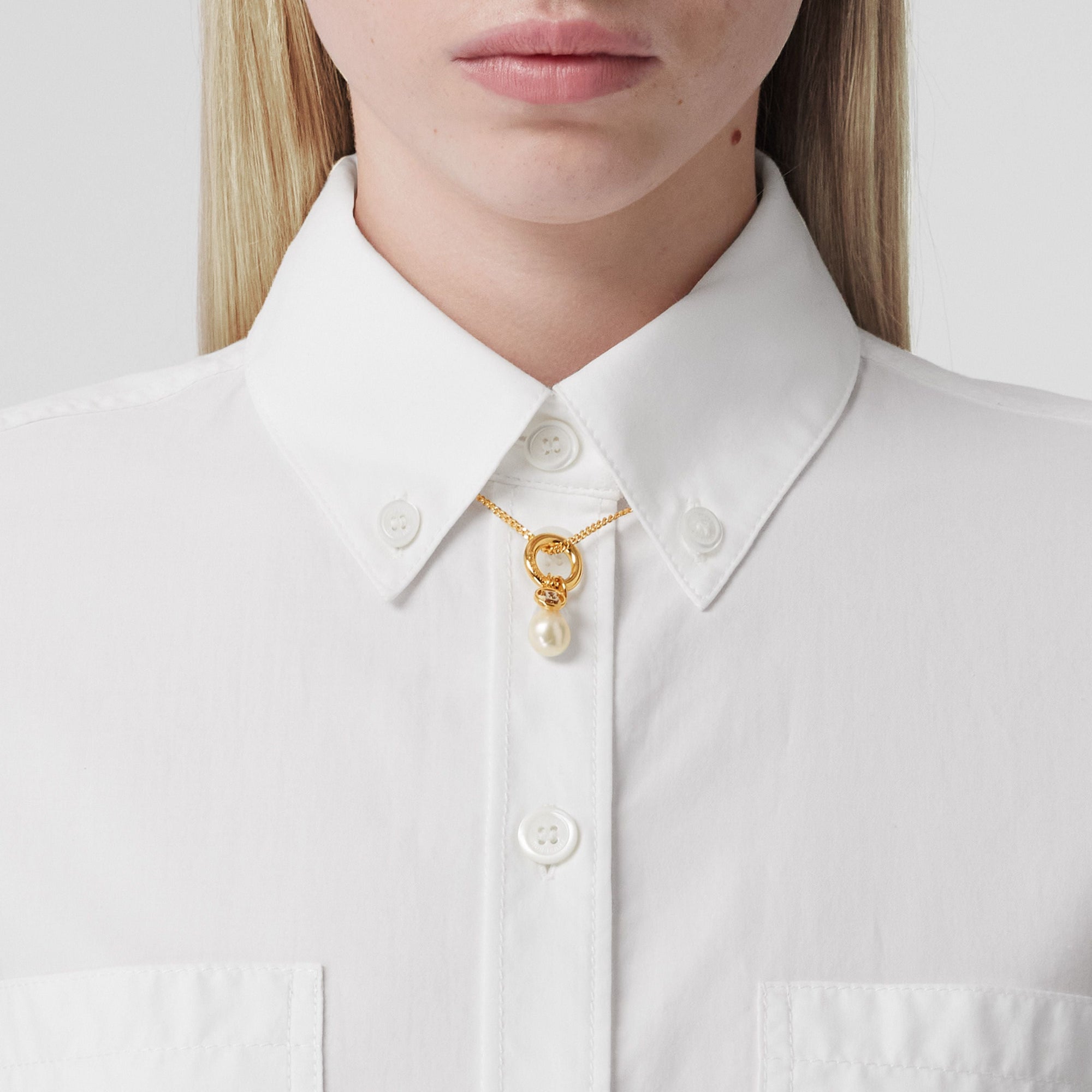 Collier plaqué or à détails en perles - Light Gold & Palladio