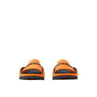Mules plates bicolores à panneaux et logo - Bright Orange & Black