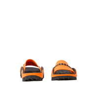 Mules plates bicolores à panneaux et logo - Bright Orange & Black