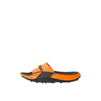Mules plates bicolores à panneaux et logo - Bright Orange & Black