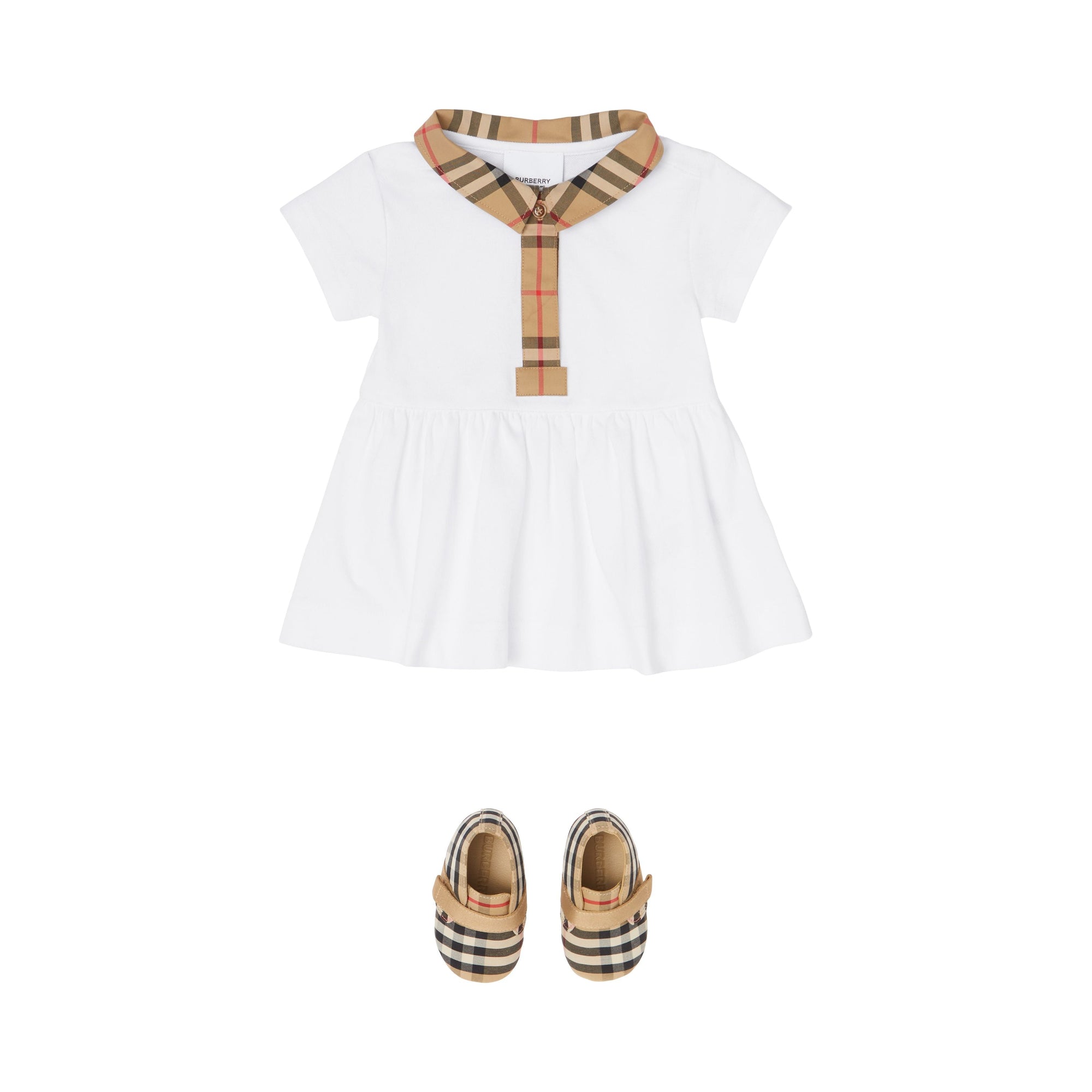 Robe à carreaux et bloomers - White