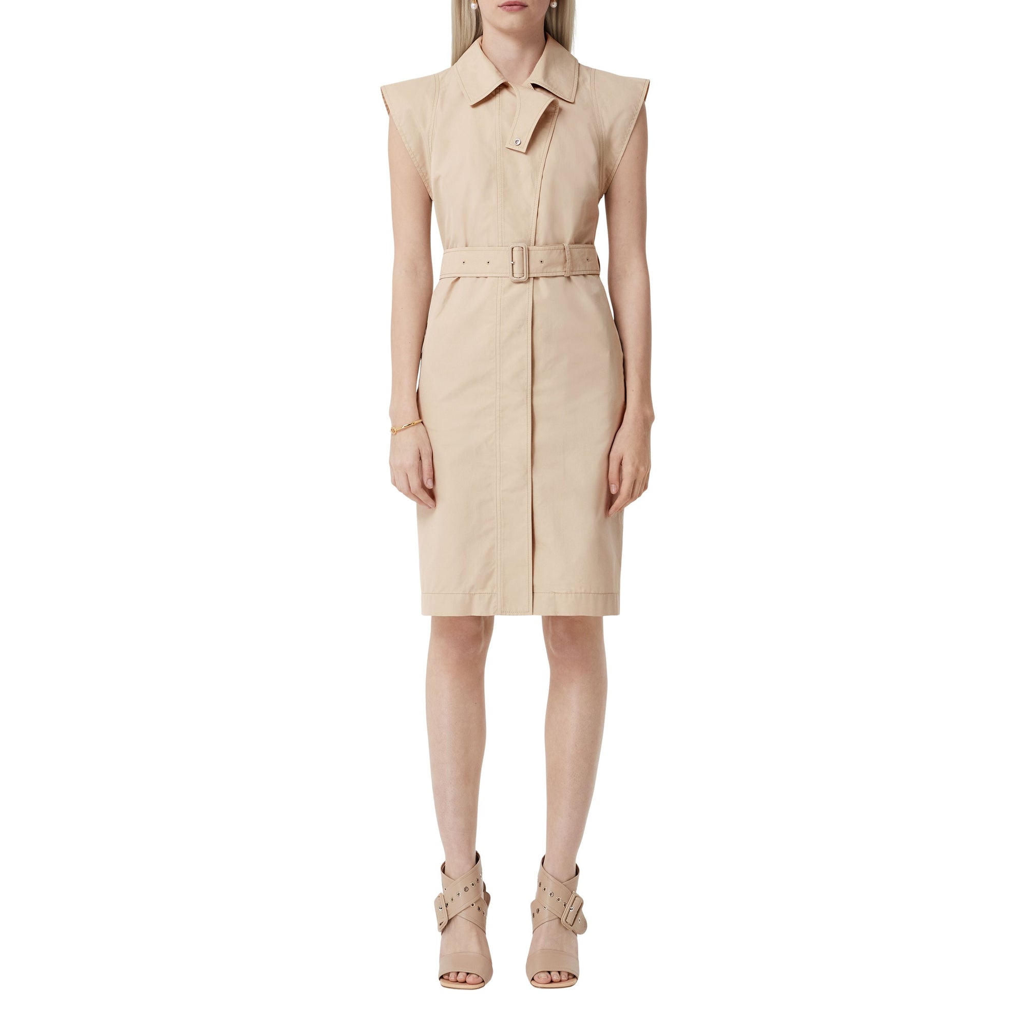 Robe en satin de coton à mancherons - Soft Fawn