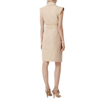 Robe en satin de coton à mancherons - Soft Fawn