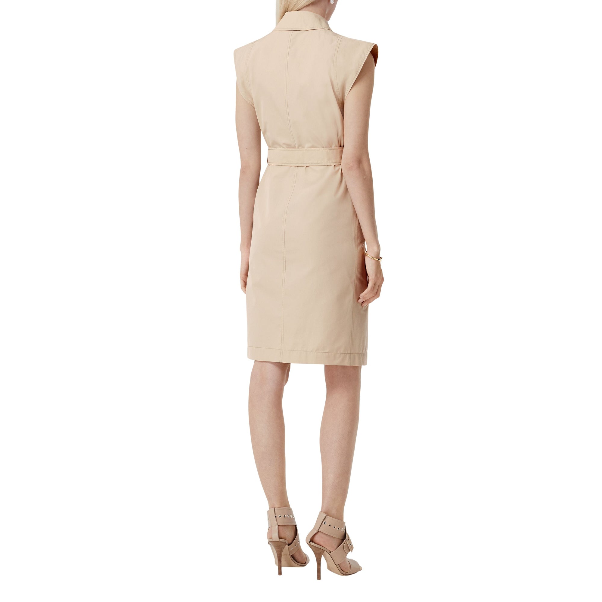 Robe en satin de coton à mancherons - Soft Fawn