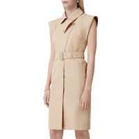 Robe en satin de coton à mancherons - Soft Fawn