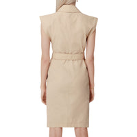 Robe en satin de coton à mancherons - Soft Fawn