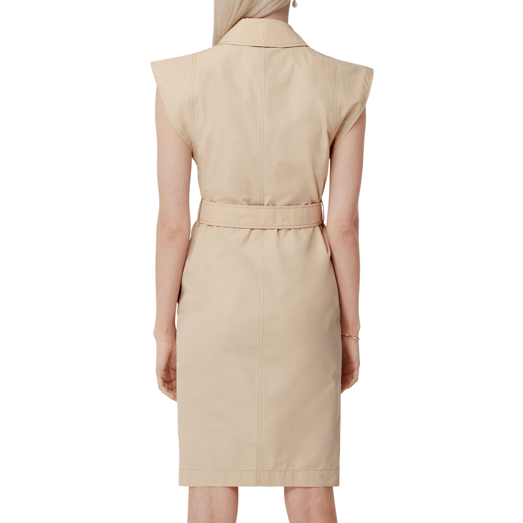 Robe en satin de coton à mancherons - Soft Fawn