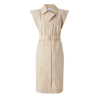 Robe en satin de coton à mancherons - Soft Fawn