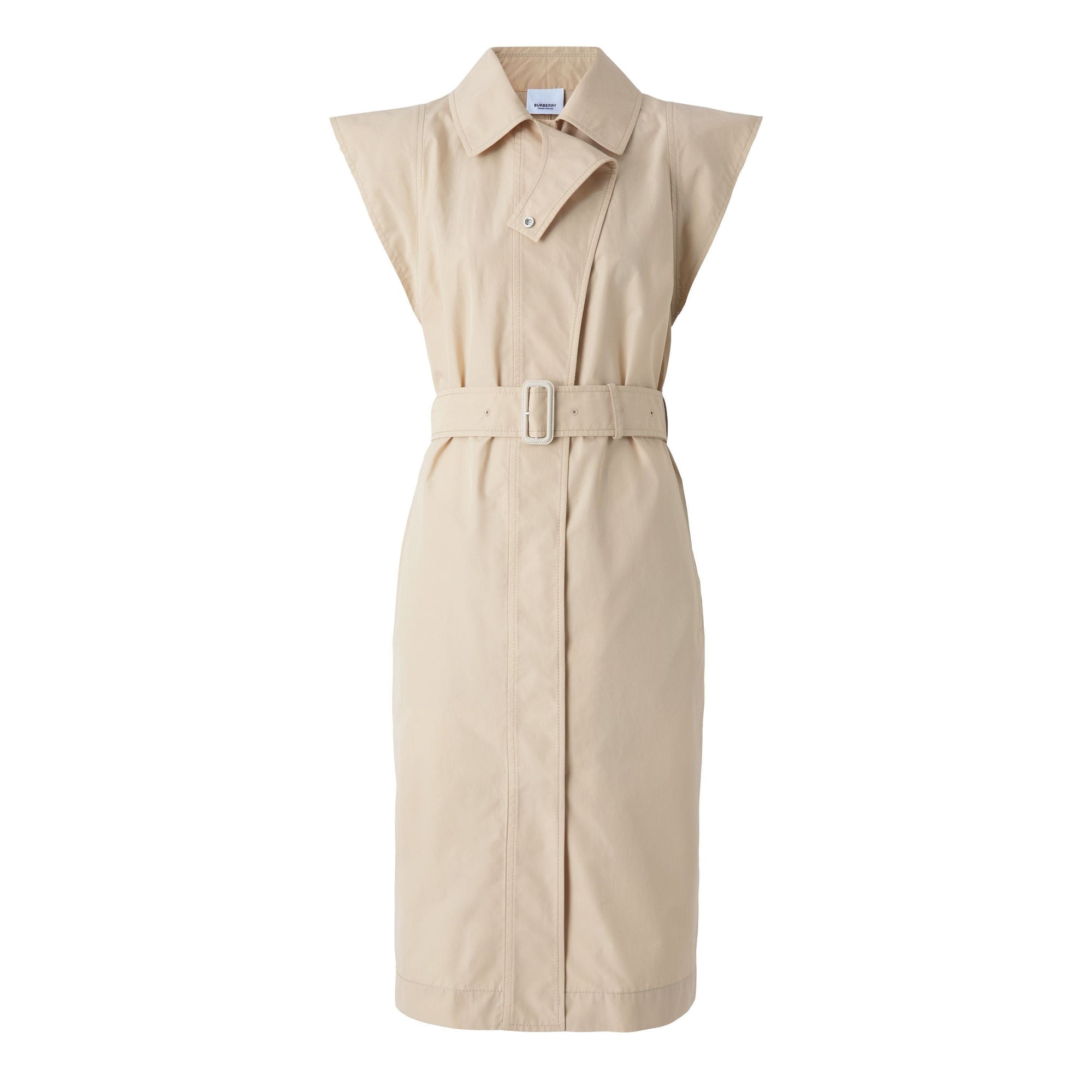 Robe en satin de coton à mancherons - Soft Fawn