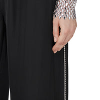 Pantalon ample en satin de soie mélangé - Black