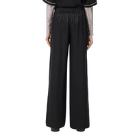 Pantalon ample en satin de soie mélangé - Black