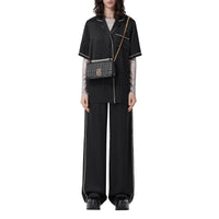 Pantalon ample en satin de soie mélangé - Black
