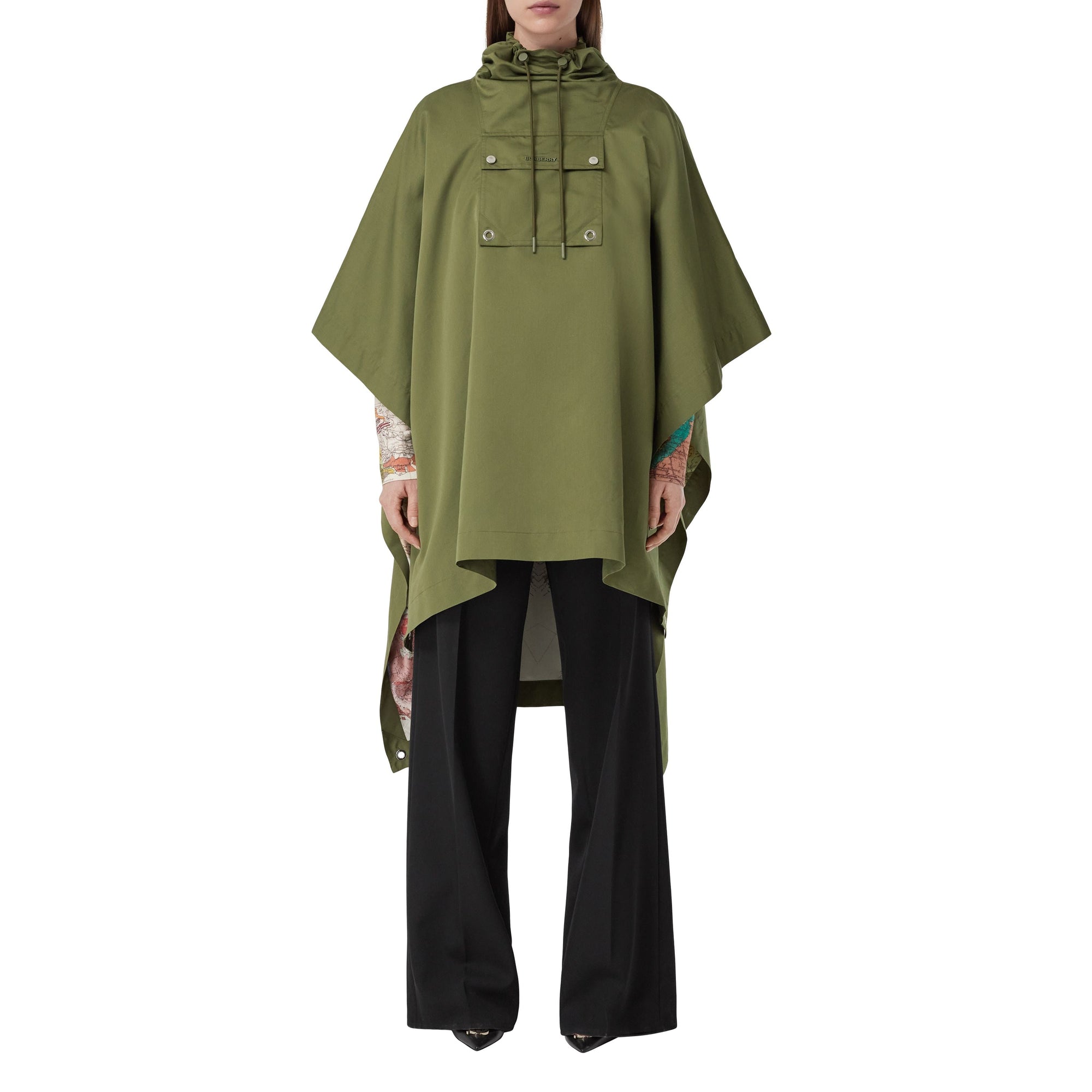Cape en coton et soie - Olive