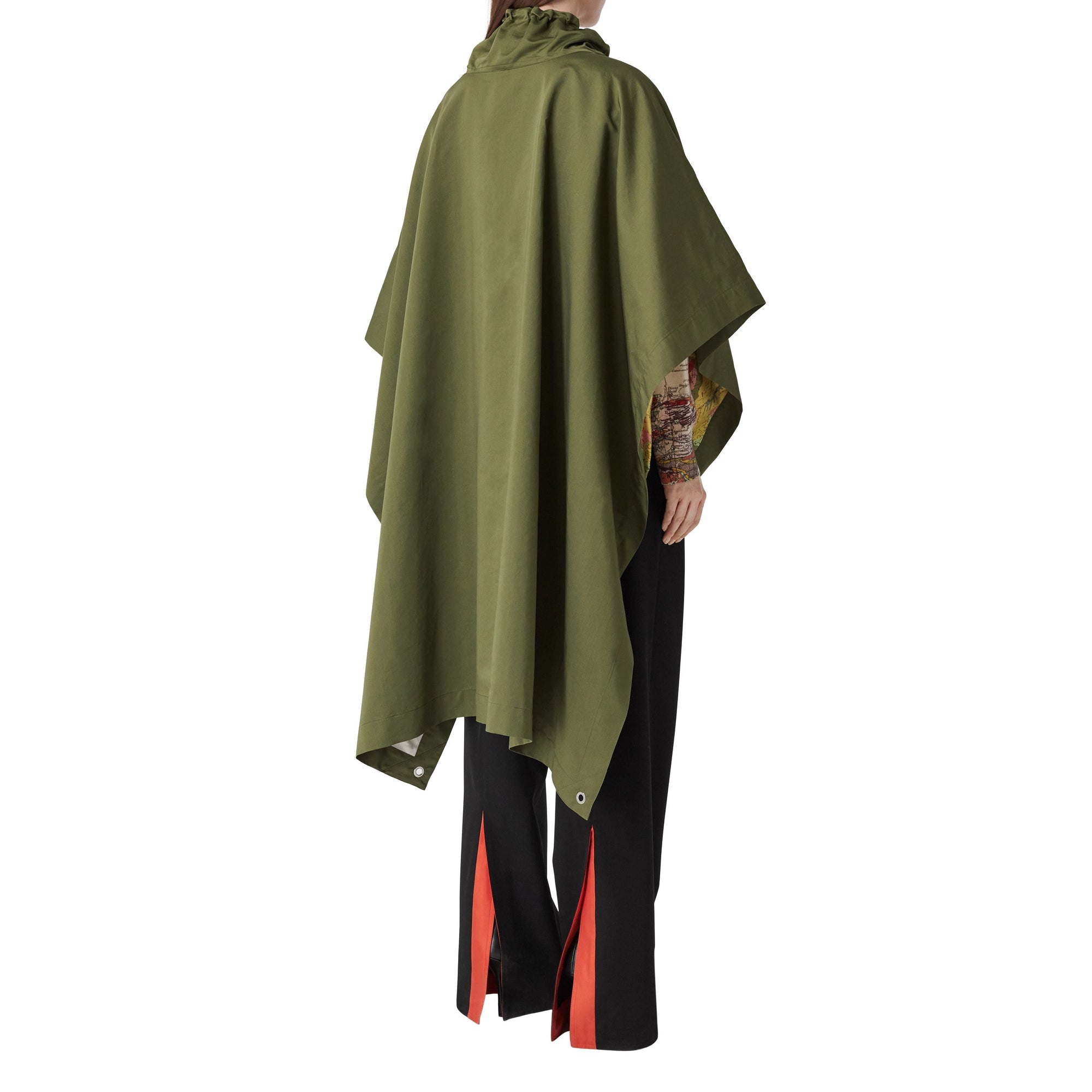 Cape en coton et soie - Olive