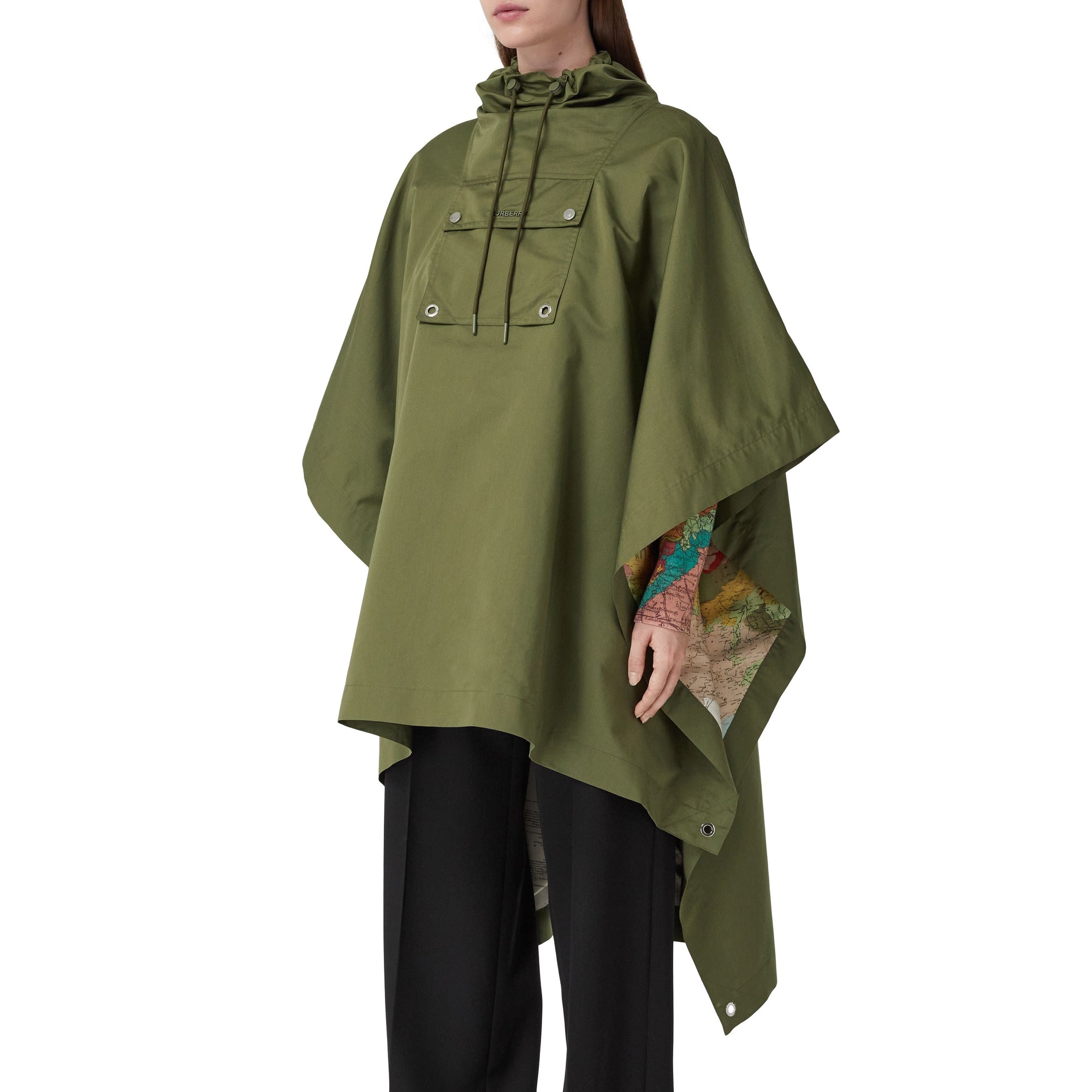 Cape en coton et soie - Olive