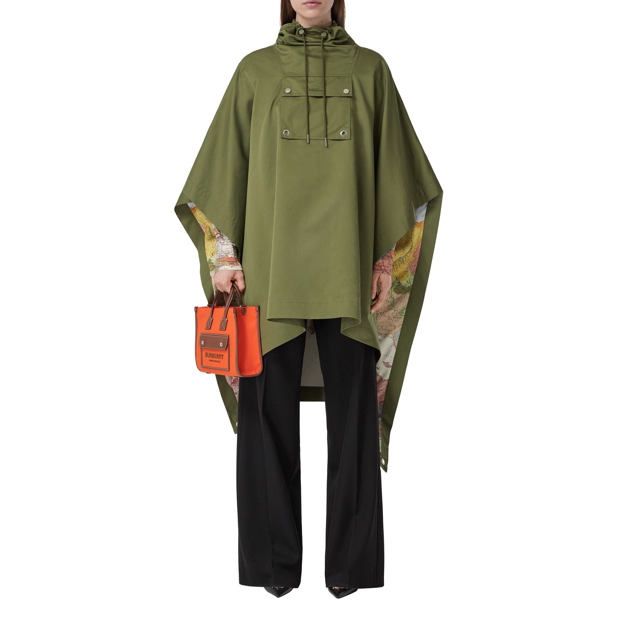 Cape en coton et soie - Olive