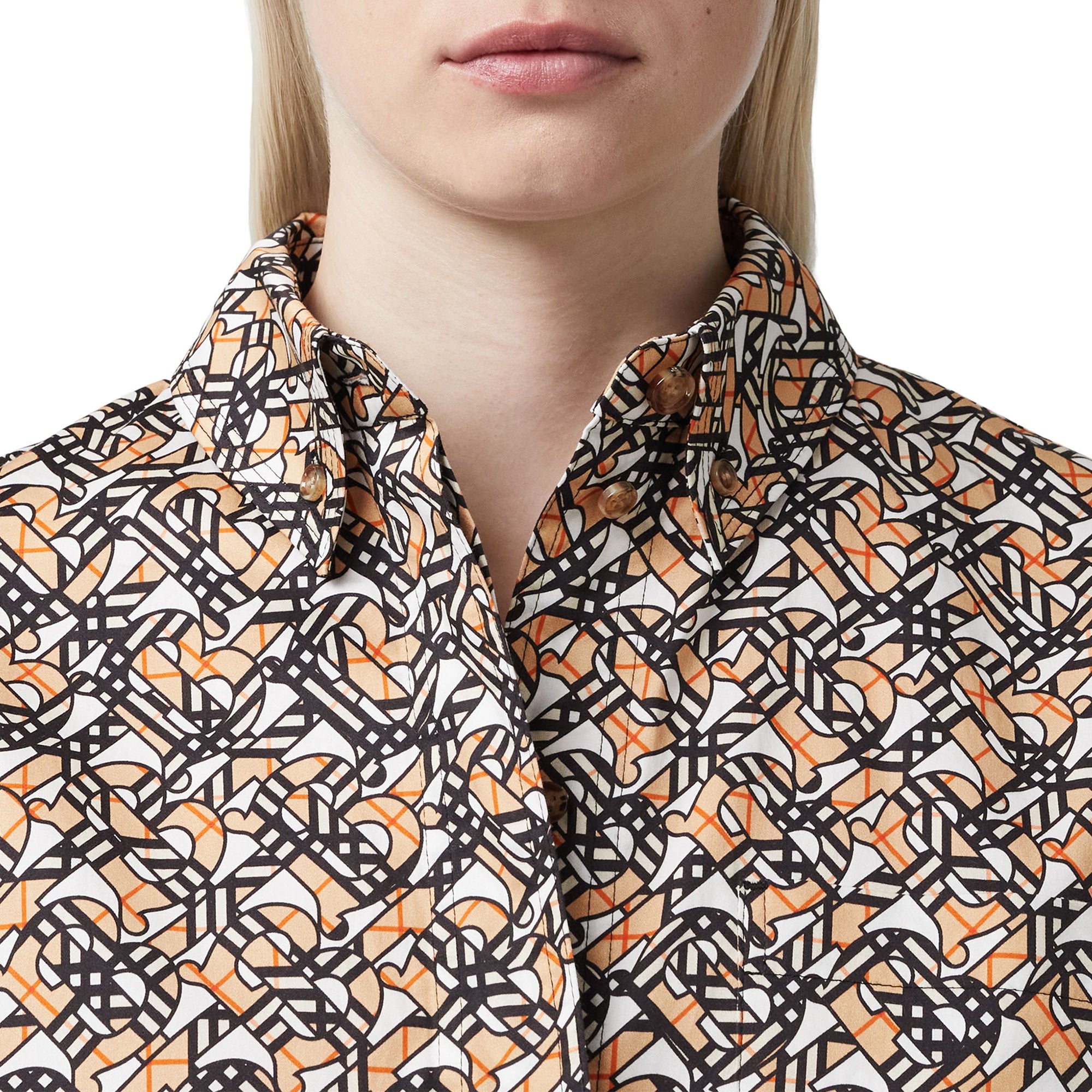 Chemise oversize à motif monogramme - Whitetern